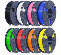 SUNLU 250g*8 Filament PLA Haute Vitesse1.75 mm, Filament pour Imprimante 3D, Précision Dimensionnelle +/- 0.02 mm, 8 Rouleaux de 0.25 kg (Noir+blanc+vert+rouge+orange+jaune+rose+bleu)