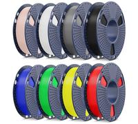 SUNLU 250g Rapide Filament ABS Set de 8 Couleur, ABS Filament Imprimante 3D | 350mm/s haute vitesse bobine ABS, haute résistance à la chaleur, Noir+Blanc+Gris+Carnation+Rouge+Bleu+Jaune+Vert olive