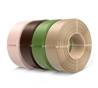 SUNLU 4 kg de recharge de filament PETG 1,75 mm, peau + marron cacao + vert | Lot de filament PETG sans bobine pour imprimante 3D, recharge de filament 3D pour bobines réutilisables