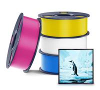 SUNLU 4KG High Speed Matte PLA, Impression 3D rapide et robustesse, Filament PLA mat et lisse, Impression ultra-rapide à 600 mm/s, 1KG par Bobine, Total de 4KG, CMYK (Blanc+Magenta+Jaune+Cyan)