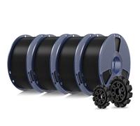 SUNLU 4KG PLA+2.0 Filament 1,75 mm, Mise à Niveau du Filament PLA+, Résistance Améliorée, Précision Dimensionnelle +/- 0,02mm, Bobine de 1kg, 4KG au Total, Noir