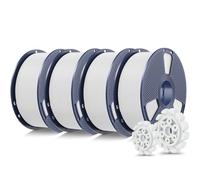 SUNLU 4KG PLA+2.0 Filament 1,75 mm, Mise à Niveau du Filament PLA+, Résistance Améliorée, Précision Dimensionnelle +/- 0,02mm, Bobine de 1kg, 4KG au Total, Blanc