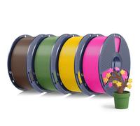 SUNLU 4KG PL 2.0 Filament, Mise à Niveau du Filament PL Résistance Améliorée, Précision Dimensionnelle +/- 0,02mm, Bobine de 1kg, 4KG au Total, Brun+Vert Olive+Magent Jaune Vif
