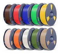 SUNLU Bundle 10KG Filament PLA Plus Multicolore pour Imprimante 3D, Filament PL 1.75mm, 1KG/Bobine, 10 Bobines, 9 Couleurs de Base+1 Transparent