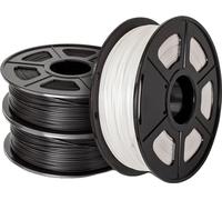 SUNLU Filament 3D, matériau PLA, diamètre 1,75 mm, 3 rouleaux par paquet, PLA-2BK-1WT