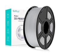 SUNLU Filament PL 1.75mm 1KG, Neatly Wound, Filament pour Imprimante 3D, Filament PLA Plus Résistant, Précision Dimensionnelle +/- 0.02mm, Bobine de 1kg (2.2 LBS) Argent