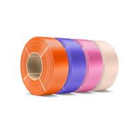 SUNLU Filament PLA+ de recharge 1,75 mm 4 kg, lot de filament PLA Plus pour imprimante 3D, filament PLA sans bobine en rouleau de 1 kg compatible avec les imprimantes Bambu Lab, orange soleil/violet