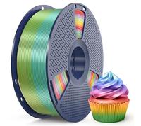 SUNLU Filament PLA en soie arc-en-ciel de 1,75 mm, filament 3D multicolore dégradé, filament brillant pour imprimante 3D, précision dimensionnelle +/-0,02 mm, bobine de 1 kg, soie arc-en-ciel 01