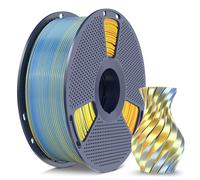 SUNLU - Filament PLA en soie + de 1,75 mm, 1 kg, filament PLA quatre couleurs pour imprimante 3D, précision dimensionnelle de 1,75 mm +/- 0,02 mm, bleu, violet, orange, jaune