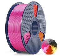 SUNLU Filament PLA+ en soie, filament quatre couleurs pour imprimante 3D, 1,75 mm, précision dimensionnelle +/- 0,02 mm, bobine de 1 kg, quadruple couleur (noir, rouge, jaune, gris)