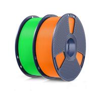 SUNLU Filament PLA phosphorescent 1,75 mm, 2 kg, vert futur + cyber orange | Glow Filament PLA pour imprimante 3D, effet brillant, bobine de 1 kg, précision dimensionnelle ± 0,02 mm