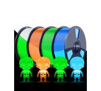 SUNLU Filament PLA phosphorescent - Vert + bleu technique + vert futur + | Glow Filament PLA pour imprimante 3D, effet brillant, bobine de 1 kg, 4 rouleaux, précision dimensionnelle ± 0,02 mm