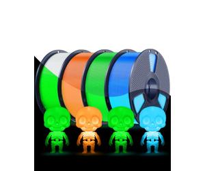 SUNLU Filament PLA phosphorescent - Vert + bleu technique + vert futur + | Glow Filament PLA pour imprimante 3D, effet brillant, bobine de 1 kg, 4 rouleaux, précision dimensionnelle ± 0,02 mm