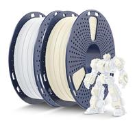 SUNLU Filament PLA Plus 1.75mm 1KG, PLA+ Filament Amélioré pour Imprimante 3D, Précision Dimensionnelle ±0.02mm, 2 Bobines de 0.5KG (Blanc Os+Blanc Porcelaine)