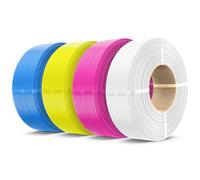 SUNLU Lithophanie CMYK Recharge de Filament PLA+2.0 4kg, Haute résistance PLA+ sans bobine 1,75 mm, 1 kg/bobine, Blanc+Magenta+Jaune+Cyan