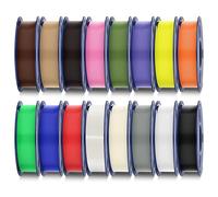 SUNLU Lot de 16 filaments PLA Plus de 16 couleurs multicolores, filament PLA+ pour imprimante 3D de 1,75 mm, mini bobine, emballé individuellement sous vide.