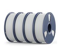 SUNLU Lot de 4 bobines de filament PLA mat de 1,75 mm compatible avec filament de recharge Bambulab pour imprimante 3D 4 kg Texture de surface mate Blanc