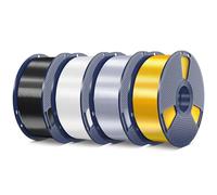 SUNLU Lot de 4 filaments en soie Pla Plus de 4 kg, filament brillant Pla+ pour imprimante 3D, 1,75 mm ± 0,02 mm, filament brillant pour impression 3D, bon emballage sous vide, bobine de 1 kg, lot de 4