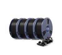SUNLU Lot de 4 filaments PLA + 2.0 pour imprimante 3D, filament PLA Plus 2.0 de 1,75 mm, impression haute vitesse, plus résistant que le filament PLA+, 1 kg par bobine, 4 paquets, noir