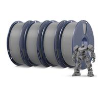SUNLU PETG 1,75 mm 4 kg lot de filaments, moins d'étirement et bonne adhérence des couches, emballés individuellement sous vide, filament pour imprimante 3D 4 kg, 1 kg par bobine, 4 couleurs, 4 gris.