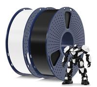 SUNLU PETG 1,75 mm Lot de filaments, moins d'étirement et bonne adhérence des couches Filament PETG pour imprimante 3D,emballé individuellement sous vide,2 kg au total,1 kg par bobine,noir + blanc.