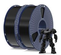 SUNLU PETG 1,75 mm lot de filaments, moins d'étirement et bonne adhérence des couches Filament PETG pour imprimante 3D, emballé individuellement sous vide, 2 kg au total, 1 kg par bobine,noir + noir.