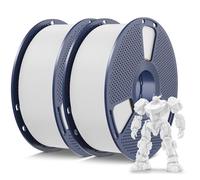 SUNLU PETG 1,75 mm lot de filaments, moins d'étirement et bonne adhérence des couches Filament PETG pour imprimante 3D,emballé individuellement sous vide,2 kg au total,1 kg par bobine,blanc + blanc.