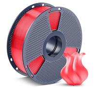 SUNLU PETG Filament 1,75 mm, moins d'étirement, bonne adhérence des couches, haute résistance Filament pour imprimante 3D 1,75 ± 0,02 mm, bobine de 1 kg (2,2 lb), PETG rouge transparent