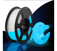 SUNLU PLA Brille Dans le Noir Filament, Filament PLA brillant pour imprimantes 3D 1,75mm, haute luminosité et longue durée, précision dimensionnelle +/- 0,02mm, bobine de 1KG. (Blanc PLA, Glow Bleu)