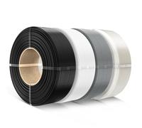 SUNLU PLA filament Recharge 1,75mm,filament PLA pour imprimante 3D compatible avec Bambu et SUNLU 3ème bobine réutilisable, 0,5 kg par bobine, lot de 4, （Noir+Blanc+Gris+Transparent）