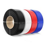 SUNLU PLA filament Recharge 1,75mm,filament PLA pour imprimante 3D compatible avec Bambu et SUNLU 3ème bobine réutilisable, 0,5 kg par bobine, lot de 4,（Noir+Blanc+Rouge+Bleu Klein）