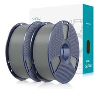 SUNLU PLA Plus Filament 1.75mm 2KG, Filament PL pour Imprimante 3D, Renforcé Dur et Résistant, Précision Dimensionnelle +/- 0.02mm (2x Gris)