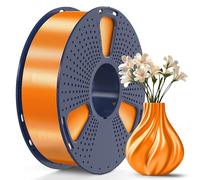 SUNLU PLA Plus Silk Brillante Filament 1.75mm pour Imprimante 3D, Silk PL Filament avec Finition Lisse et Soyeuse, Bon Rendu, Précision Dimensionnelle +/- 0.02mm, Bobine de 1kg, Silk Orange
