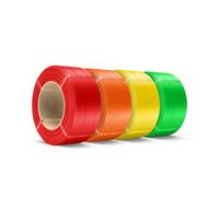 SUNLU Recharge de filament PLA+ 1,75 mm 500 g, lot de filament PLA Plus pour imprimante 3D, filament PLA rechargeable sans bobine compatible avec les bobines réutilisables Bambu Lab, rouge/orange