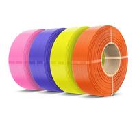 SUNLU Recharge de Filament PLA+2.0 4kg, Haute résistance PLA+ sans bobine 1,75 mm, 1 kg/bobine, Orange Vif+Jaune+Rose+Lavande