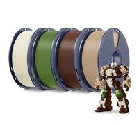 SUNLU SUNLU Lot de 4 filaments PLA Plus de 1,75 mm pour imprimante 3D, 4 kg, filament PLA+ soigneusement enroulé de 1,75 mm, Härter und Stärker, bobine de 1 kg, blanc os + chêne + marron café + vert