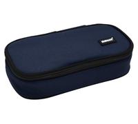 SUNLUX Trousse Ovale Bleu foncé 23 x 5 x 12 cm - Élégante, Durable et Pratique pour l'école et Le Bureau