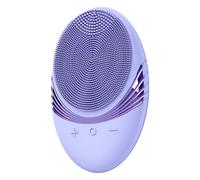 SUNLUXY JMY-103 Brosse nettoyante pour le visage, 5 modes de vibration, nettoyage en douceur avec tête de brosse en silicone, conception portable avec anneau de suspension - Violet