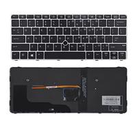 SUNMALL Clavier de remplacement avec rétroéclairage et trackpoint compatible avec HP EliteBook 725 G3 725 G4 820 G3 820 G4 828 G4 826631-001 815391-001 avec cadre argenté