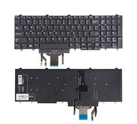 SUNMALL Clavier de remplacement rétroéclairé et trackpoint compatible avec Dell Latitude E5550 P37F E5570 P48F E5580 E5590 E5591 5550 5570 5580 P60F 5590 5591
