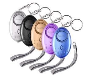 SUNMAY Alarme Personnelle, 5 Pièces 140DB Porte Cle Alarme d'urgence avec Torche Anti Agression avec Lumière LED for Femmes, Enfants, Personnes âgées