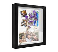 sunmeg 2Pcs Cadre 3D Profond A4 Cadre Photo Vitrine 3D Cadre Boîte en Bois Cadre d'Objet Carrée pour Médailles, Billets, Fleurs, Souvenirs, Diamond Painting
