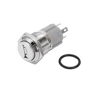 Sunmeit 12 V 16 mm Voiture LED Light Momentary Horn Button Interrupteur en métal poussoir bleu