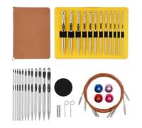 Sunmeit Lot d'aiguilles à crochet tunisiennes avec câble en aluminium de 15,2 cm, interchangeables de 3 mm à 10 mm de diamètre