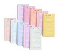 Sunmeit Lot de 10 notes adhésives pour liste de tâches, 21,6 x 9,4 cm, 500 feuilles, couleurs assorties, lignées, planificateur, bloc-notes quotidien
