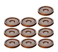 Sunmeit Lot de 10 sous-verres rotatifs pour verres à vin, sous-verres pour tasses à thé, tapis pour tasses à vin, couleur noyer
