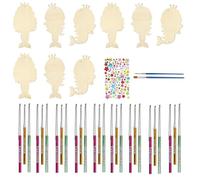 Sunmeit Lot de 9 carillons à vent en forme de cœur, faites votre propre carillon à vent avec amour, en bois coloré pour la Saint-Valentin DIY A