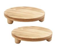 Sunmeit Panneau de sur Socle Rond Panneau D'Affichage en Bois Panneau de Socle Pot Support de Support de Socle de Fleur pour Affichage ExtéRieur IntéRieur