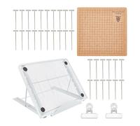 Sunmeit Panneau Macrame de 7 x 7 pouces et support réglable en métal, panneau de projet Macrame double face pour câble
