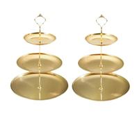 Sunmeit Plateau Multicouche en Acier Inoxydable Plaque de Dessert Plaque de Fruits Plaque de Collation Plaque D'Affichage Cupcake Rack Or